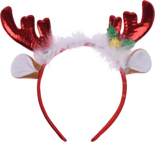 Коледна диадема с рога, снимка 4 - Коледни шапки, чорапки и диадеми