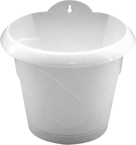 Стенна сак. МН,Ф:15, с подложка, бяла - Пластмасови саксии