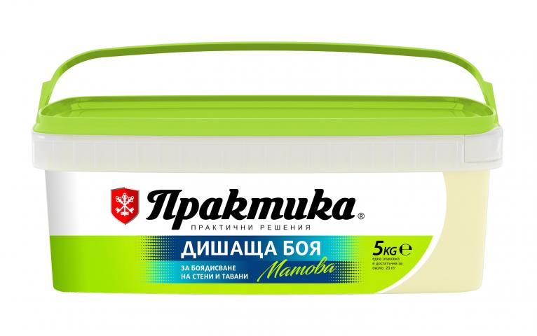 Интериорна боя Практика 5 кг крем - Интериорни бои