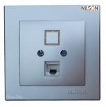 Розетка RJ45 cat6 сив алуминий Alegra