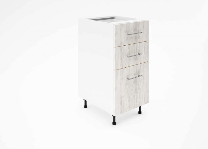 КрафтD3 долен шкаф с три чекмеджета 40см, светло дърво - Модулни кухни с онлайн поръчка
