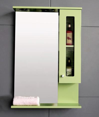Горен огледален PVC шкаф зелен - Мебели за баня