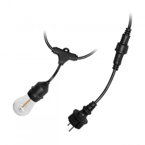 LED Декоративна верига 10 м (10 фасунги) + 10 LED крушки 1W E27, 3000K + 1 крушка бонус, снимка 3 - Градински лампи