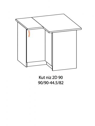 Долен ъглов шкаф Оля В90х90-44.5х82 см, снимка 2 - Модулни кухни с онлайн поръчка