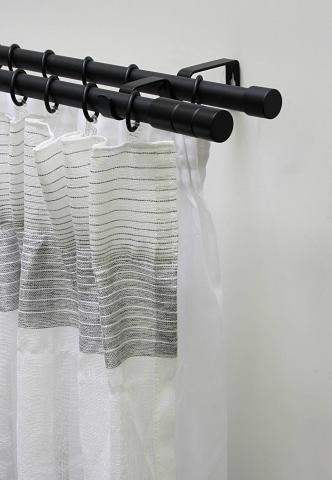 Двоен корниз Цилиндър 130-240 см черен, снимка 3 - Метални корнизи