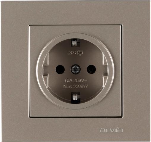 Karen титан контакт шуко 2Р+Е 16А 250V - Ключове и контакти