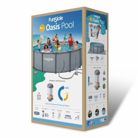 Басейн 457x106 см с помпа и филтър, снимка 7 - Басейни с тръбна конструкция