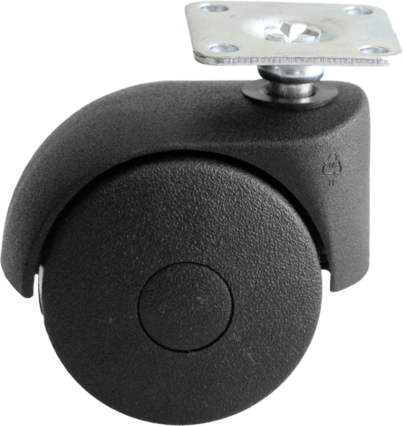 KS двойно колело черно, 40мм. - Мебелни колела