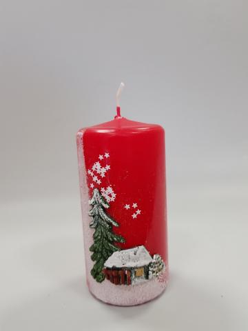 Коледна свещ цилиндър 50x100 см, снимка 5 - Коледни артикули