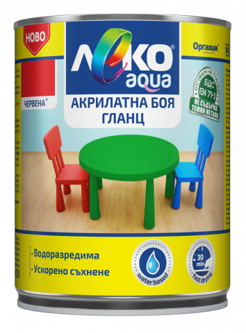 Леко Aqua Gloss 0.7л, червена - Бои за метал