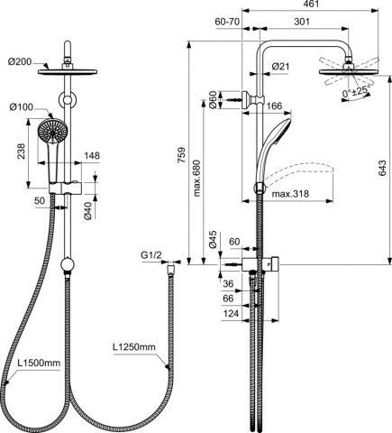 Душ система Ceratwist T20, снимка 5 - Тръбни окачвания