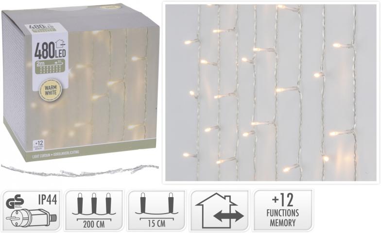 Светлинна завеса 480 LED - Светеща мрежа/завеса