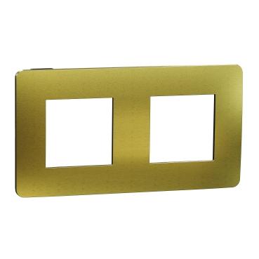 Декор. рамка Unica Studio Metal 2X,  злато/антрацит - Ключове и контакти
