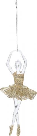 Коледна висулка балерина 7х7х17см, 
златна, микс, снимка 2 - Висулки за елхата