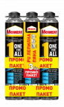 Промо пакет Moment One For All ПУ лепилна пяна, пистолетна 3 х 750 мл