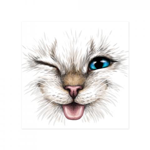 Картина Winking cat 50x50 см, снимка 3 - Картини и рамки
