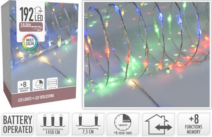 Светлинен маркуч 192 LED IP44, многоцветна - Коледно осветление