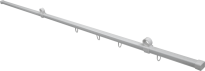 Корнизна шина U-образна 150 см бяла