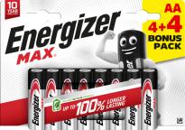 Батерии Energizer MAX AA, 4+4 бр.