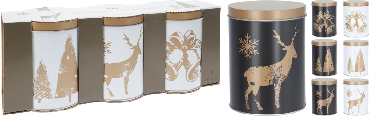 Коледни кутии 3 бр. черно/бяло, снимка 6 - Коледни артикули