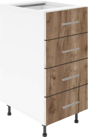 Крафт D4 долен шкаф с четири чекмеджета 50см, табако крафт - Модулни кухни с онлайн поръчка