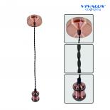 Метален пендел антик с текстилен черен  усукан кабел