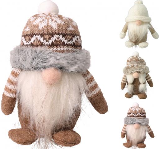 Декорация гном, 13см, 3 дизайна - Коледни фигури