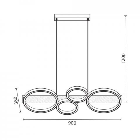 LED полилей MATTEO 38W 1529lm, 3000-4000-6400K, черно+дърво, снимка 3 - Плафони