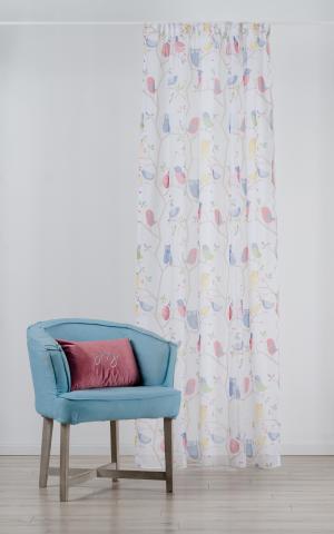 Воал Owl 280 см бял-син - Пердета на л.м.