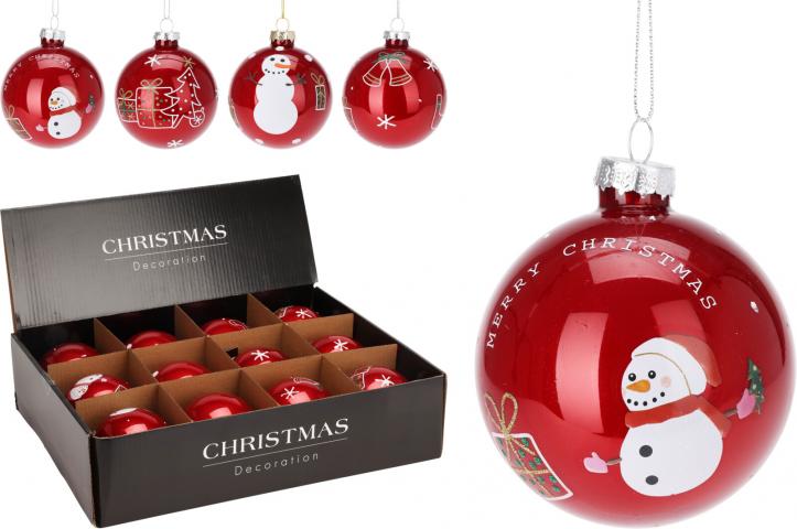 Коледна топка с картинка 8 см 4 дизайна - Коледа