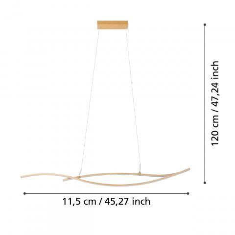 LED пендел GRISOLIA 20W 2500lm 4000K кафяв, снимка 5 - Пендели