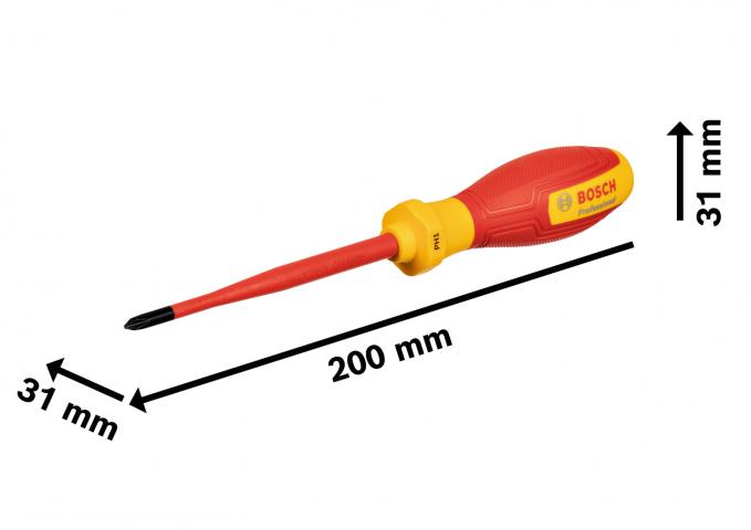 Отвертка Bosch VDE PH 1х100 мм, снимка 2 - Електрически