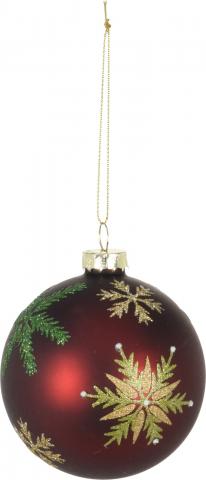 Коледна топка 8см, Кол.дърво/Снежинка, стъклена, снимка 4 - Коледа