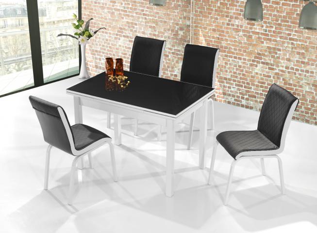 Комплект Поло Модерн маса + 4 стола, черен - Трапезарни комплекти