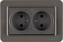 Lavin антрацит двоен контакт шуко 2х(2Р+Е) 16А 250V