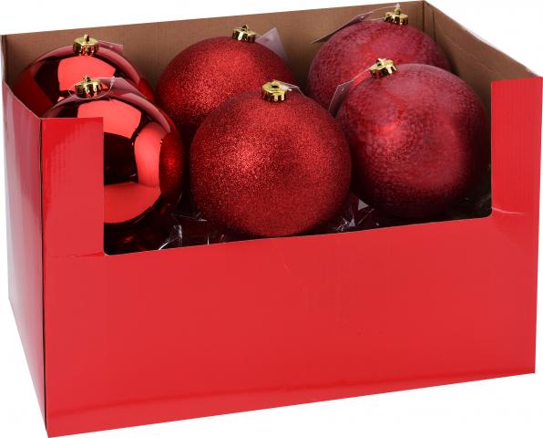 Коледна топка 15 см червена - Коледа