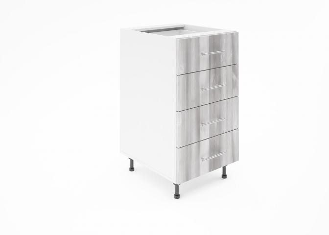 Крафт D4 долен шкаф с четири чекмеджета 45см, дъб пикардия - Модулни кухни с онлайн поръчка