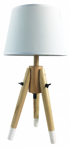 Настолна лампа Talpi с дървени крака, цвят бял - Настолни лампи