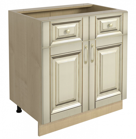 Долен шкаф с две врати и чекмеджета "Ванила" - Модулни кухни с онлайн поръчка
