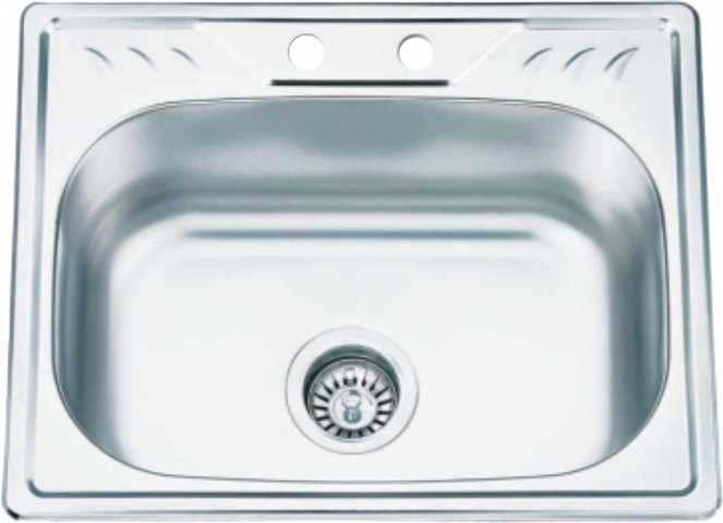 Кухненска мивка  алпака, единична 535х425х165 - Мивки алпака