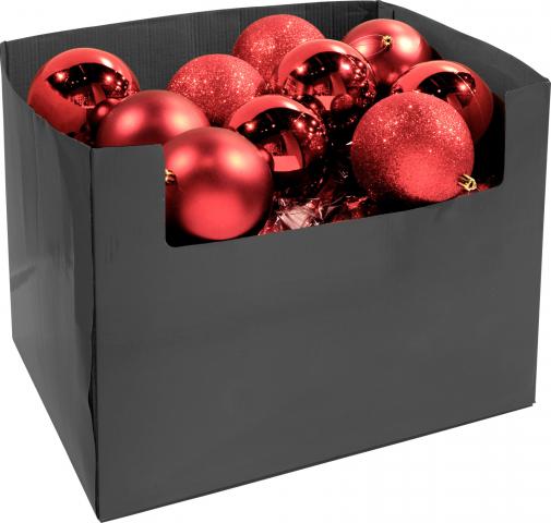 Коледна топка 10 см червена, снимка 4 - Коледа