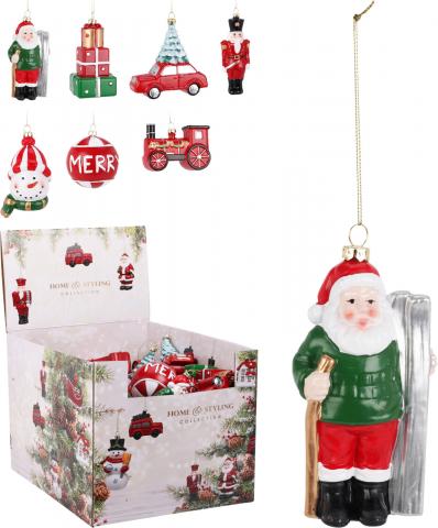 Висулка за елха Дядо Коледа 7 см 7 дизайна, снимка 2 - Висулки за елха