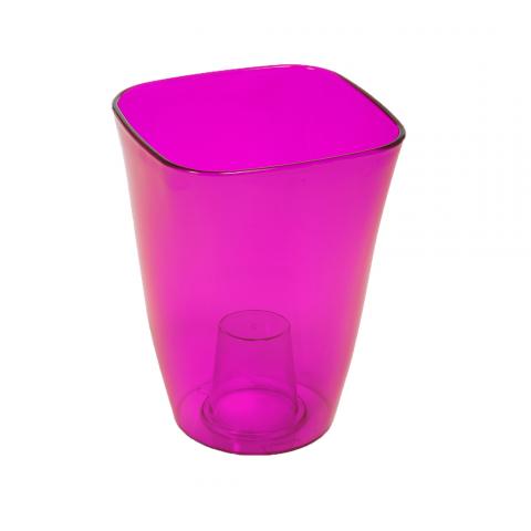 Кашпа ФЛОРА Ф:12,7 см, розова - Пластмасови кашпи