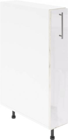 Крафт D14 шкаф с метална бутилиера 15см, бял гланц - Модулни кухни с онлайн поръчка