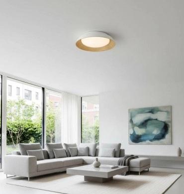 LED плафон Optonica 24 W бял/дърво, снимка 6 - Плафони