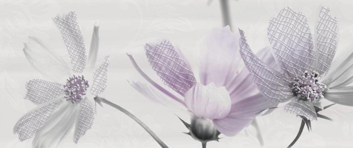 Dekor scala grey flower 25x60 - Декор