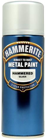 Спрей Hammerite 400мл, сребърен хамър ефект - Спрей бои за метал