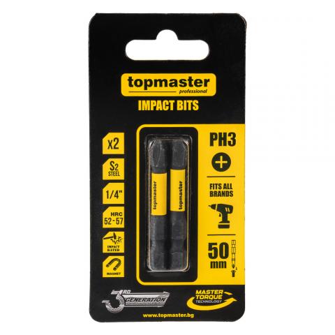 Накрайници ударни PH3 Topmaster 50 мм 2 бр - Битове