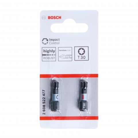 Комплект битове Impact Control T30 25 мм Bosch 2 бр. - Битове