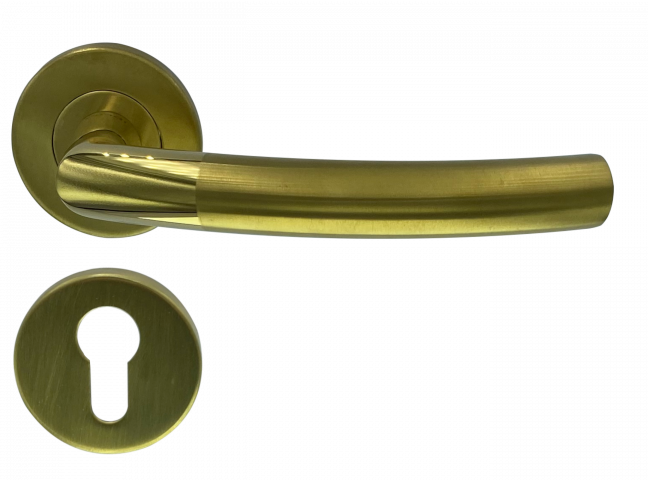 Дръжка Condi с кръгла розетка м.103 IC за секр. ключ месинг сатен - Дръжки
